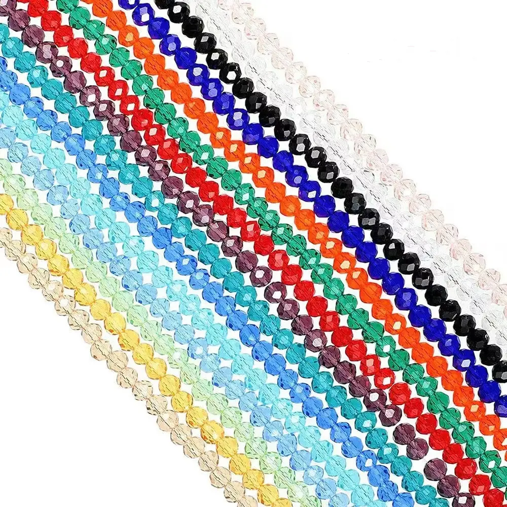 Factory Direct Sale Lowest Price Multi color 6mm Round Crystal Beads Faceted Glass Beads Strands for Jewelry Making