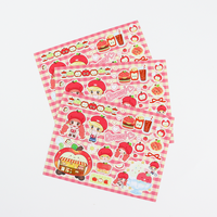 Feuille d'autocollants esthétiques personnalisés pour l'emballage de scrapbooking de journalisation avec de jolis motifs de style japonais et coréen