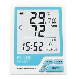 2 In 1 Lcd Digitale Indoor Outdoor Multi Thermometer Hygrometer Vochtigheid Meter Klok