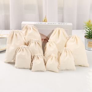 9*12CM <b>Dust</b> Cover <b>Bag</b> White Small Drawstring Pouch Jewelry Cosmetic Leaf Tea Coffee Beans Box Cotton <b>Bag</b> With Tying - Product Image 2