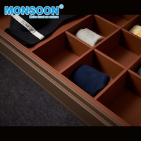 Organisateur de placard de chambre à coucher, boîte de rangement coulissante latérale en cuir pour sous-vêtements, gain de place