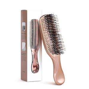 Vente en gros, shampoing démêlant par galvanoplastie, brosse de <span class=keywords><strong>massage</strong></span> du cuir chevelu, poils souples en nylon, peigne à cheveux secs et humides pour femmes et hommes - Product Image 1