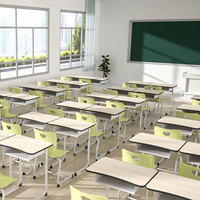 Modernes ergonomisches Schult isch-und Stuhlset Höhen verstellbar 660-760mm für Klassen zimmer der Grundschule