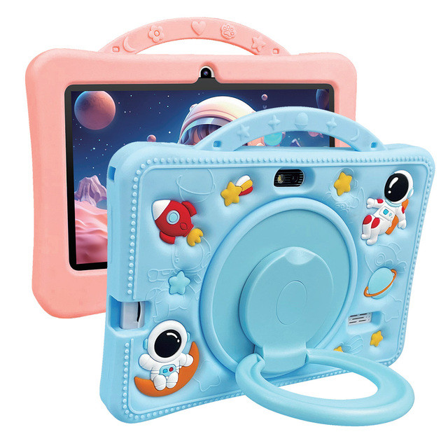Newest 7 Inch Quad Core Android 14 Wifi Dual Camera Children Eye Protection Screen Educational Games Parental Control Anti-drop