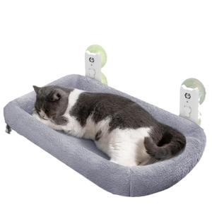 Cama para Mascotas, Cama Colgante para Gatos Junto a la Cama, Universal para las Cuatro Estaciones, Cama para Mascotas para Tomar el Sol en la Ventana, Hamaca para Gatos de Felpa Cálida para el Invierno - Product Image 1