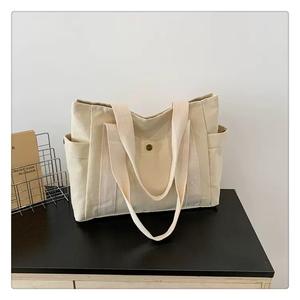 Nuevo bolso de lona minimalista de gran capacidad para mujer, bolso versátil y bolso de compras para el hombro - Product Image 6