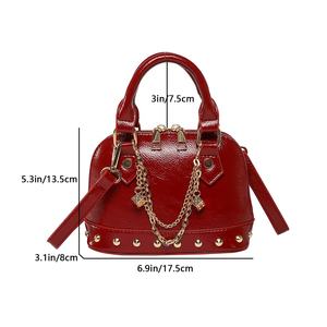 2025 nuovo Design Candy Color donne Shell piccole borse con cerniera taglio borsa con rivetto catena Chic da donna <span class=keywords><strong>Mini</strong></span> borsa a tracolla per ragazze - Product Image 6