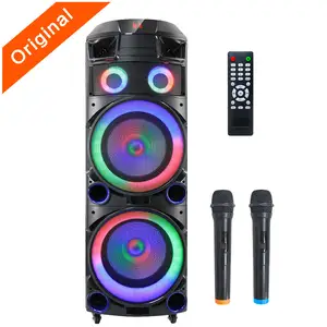 Professional Large Blueto Speakers Portable PA Speaker System Sound Box with Dual 12" Woofers 1.5" Tweeter and Party Light