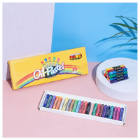 Ensemble de crayons de cire lavables - 6/12/24 couleurs - Crayons de coloriage et de gribouillage mignons et amusants - Pinceaux d'art