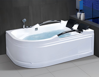 Baignoire à remous moderne portable intérieure/extérieure en acrylique autoportante avec 12 jets de massage et fonctions cascade, design d'aquarium pour hôtels