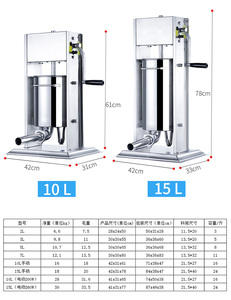 Nouvelle <span class=keywords><strong>machine</strong></span> <span class=keywords><strong>à</strong></span> farcir les saucisses verticale manuelle/électrique pour usage domestique, restaurants, hôtels, composant moteur principal, usine - Product Image 2