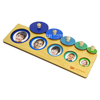 Puzzle en bois à boutons pour trier les formes, jouet éducatif Montessori pour tout-petits, reconnaissance des couleurs, bois naturel, cadeau pour enfants