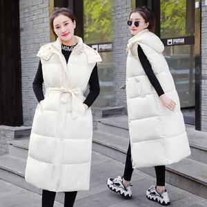<span class=keywords><strong>Gilet</strong></span> <span class=keywords><strong>long</strong></span> matelassé à capuche pour <span class=keywords><strong>femme</strong></span>, style automne-hiver, couleur unie, chaud et décontracté - Product Image 3