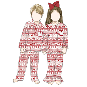 Set Pigiama Natalizio Personalizzato con Babbo Natale per Bambino e Bambina, Fratello e Sorella, Autunno Inverno con Maglia e Pantaloni - Product Image 6