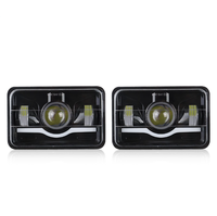 Phare LED carré de 5 pouces pour Jeep Wrangler, modification tout-terrain (combinaison faisceau haut/bas)