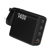 Chargeur rapide GaN 140W avec prise US EU UK AU, USB Type C PD, charge rapide QC3.0, 4 ports 2C2A 3C1A, adaptateur pour téléphone portable, ordinateur portable, tablette