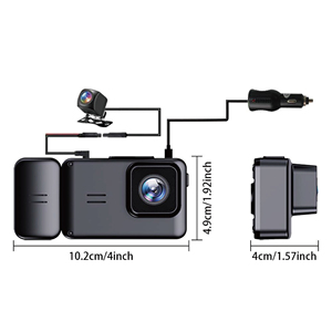 Auto versteckte Mini-Kamera Auto Black Box <span class=keywords><strong>3</strong></span>-Objektiv Auto DVR HD 1080P Video <span class=keywords><strong>recorder</strong></span> Mehrere Funktionen Dash Cam 24H Park überwachung - Product Image 6