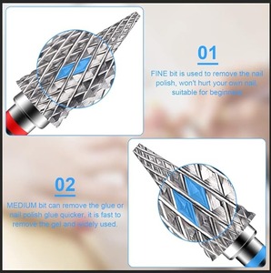 Brocas para Uñas Acrílicas, Brocas de 3/32" para Uñas, Brocas Eléctricas Profesionales para Uñas para Uso en Casa o Salón/Fine - Product Image 3