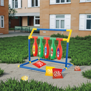Jouet <span class=keywords><strong>de</strong></span> sports <span class=keywords><strong>de</strong></span> plein air nouveau sac <span class=keywords><strong>de</strong></span> haricot Bowling bouteille <span class=keywords><strong>jeu</strong></span> <span class=keywords><strong>de</strong></span> notation ensemble plastique et tissu pour garçons filles boîte emballée - Product Image 1