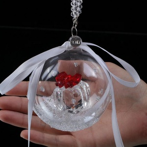 Christmas Romantic Crystal Glass Round Ball <strong>Snowflake</strong> Car Interior <strong>Decoration</strong> for Souvenir Birthday Wedding Return Gift - Product Image 3