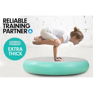 新款高品质CE证书热销PVC圆垫滴针织物充气健身垫充气机场跳跳垫