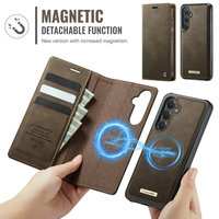 Funda Cartera CaseMe de Cuero PU con Carga Inalámbrica y Protección RFID para S25/S24/S23 con Tarjetero Extraíble