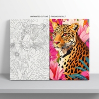 Kit de peinture par numéros Tigre Animal DIY Peinture à l'huile pour adultes débutants [40x50cm] Toile Décoration murale pour la maison Cadeau