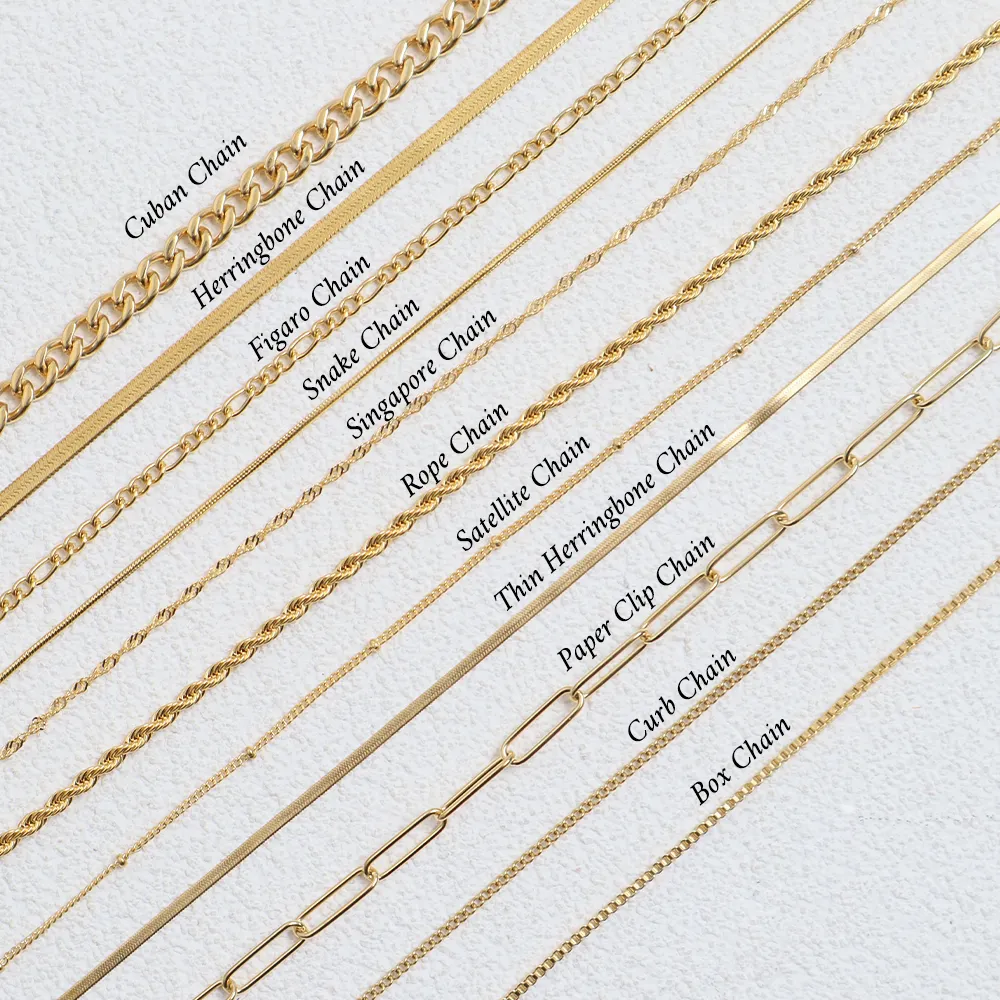 Dainty Gold Plated Layered Necklaces Minimalist Stainless Steel Herringbone Chain Necklace for Women WATERPROOF Jewelry