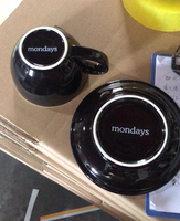 Ensemble tasse et soucoupe à café expresso en céramique avec logo personnalisé pour café restaurant