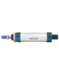 Cylindre pneumatique miniature série MAL, norme ISO, alliage d'aluminium, alésage 16 mm-40 mm, double action, pour usine