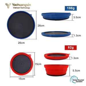 Collapsible Silicone Cookware Set with Stainless Steel Pot Green Eco-Friendly Portable Kitchenware for Outdoor Use - Product Image 4