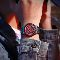Reloj Original 3D Oficial Sha Rinn Gann con Personajes de Dibujos Animados Uchiha Madara Giratorios, Relojes de Cuarzo Resistentes al Agua con Rotación de 360 Grados