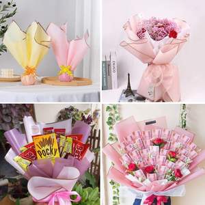 Papel de Envoltura de Flores Personalizado con Borde Dorado, Embalaje de Plástico Impermeable al por Mayor para Ramos de Flores - Product Image 6