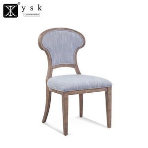 American a bassa tariffa elegante Design a forma di fungo Commerical legno di faggio sedia da sala da pranzo con tessuto di lino DC-1803 imbottito - Product Image 1