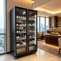 Vitrine Réfrigérée Commerciale pour Boissons, Vitrine Réfrigérée Verticale en Verre pour Bière et Vin, Réfrigérateur pour Magasin d'Alcool