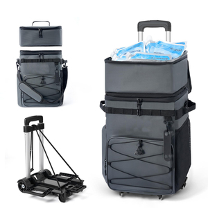 Bolsa Refrigeradora con Ruedas y Asa para 72 Latas, Nevera Portátil Plegable para Playa, Camping y Eventos Deportivos - Product Image 1