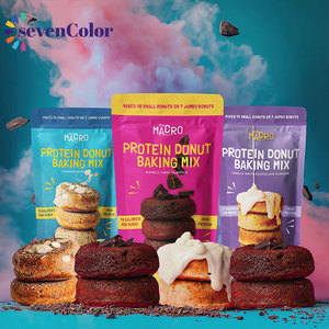 Bao bì túi zip đứng bằng nhôm tráng bạc, có thể đóng kín lại, tùy chỉnh 250g 300g, dùng để đóng gói hỗn hợp làm bánh donut protein - Product Image 1