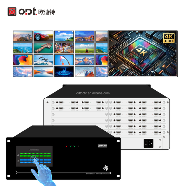 Professional 8x24 Video Matrix Switcher 4K Seamless Cross Matrix Switcher with RS232/IP/LAN Control for Control Room AV Systems