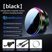 Ventilateur flexible électrique silencieux fabriqué en usine, chargeur de voiture magnétique sans fil 25W à charge rapide, support de téléphone