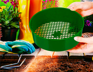 Small Round <b>Plastic</b> Soil Sieve Filter <b>Mesh</b> Home Gardening Tools Plant Potting Soil Sifter for Garden Compost Screening - Product Image 5