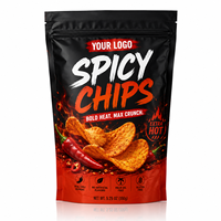 Sachet Mylar 3,5g pour chips épicées, emballage personnalisé ZA, pochette à fermeture éclair verticale pour snacks chauds