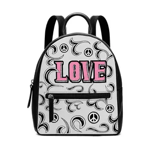 Hot Sale School Mini Pu Leather Custom Printing Backpack Women Fashion Backpack Purses Small School Bags For Girls Travel Bag