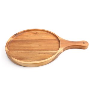 Tabla de cortar redonda de madera maciza de 2 cm de grosor para pizza, pan, frutas y carne. - Product Image 4
