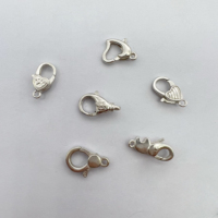 Fermoir à ressort rond pour femmes, bracelet, collier, bouton en forme de cœur, en argent sterling 925, fermoir mousqueton pour la fabrication de bijoux