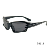 Lunettes de sport d'extérieur unisexes avec verres polarisés noirs Protection UV Cadre PC pour la course à pied Cyclisme Conduite Lunettes de soleil