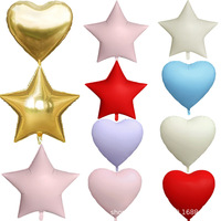 Nouveau ballon en aluminium mat en forme de cœur à cinq branches de 30 pouces, 1 couleur, marque TJ, modèle WJX, pour mariage, anniversaire, Saint-Valentin