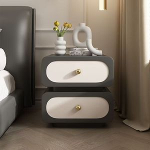 Mesita de Noche Blanca de Madera con Cajones de Almacenamiento, Mesitas de Noche para Dormitorio, Mesa Auxiliar con Cajones, Almacenamiento de Madera para Cama - Product Image 5