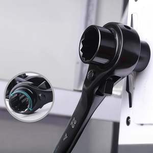 Juego de Llaves de Trinquete de Acero Inoxidable Cromado de Grado Industrial, Métricas, OEM, de Liberación Rápida, con Punta CRV, Reversibles, de 19-21 mm - Product Image 5