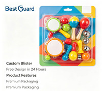 Emballage plastique blister double pliage personnalisé, coque d'emballage pour jouets personnalisée assortie à une carte de support en papier imprimé