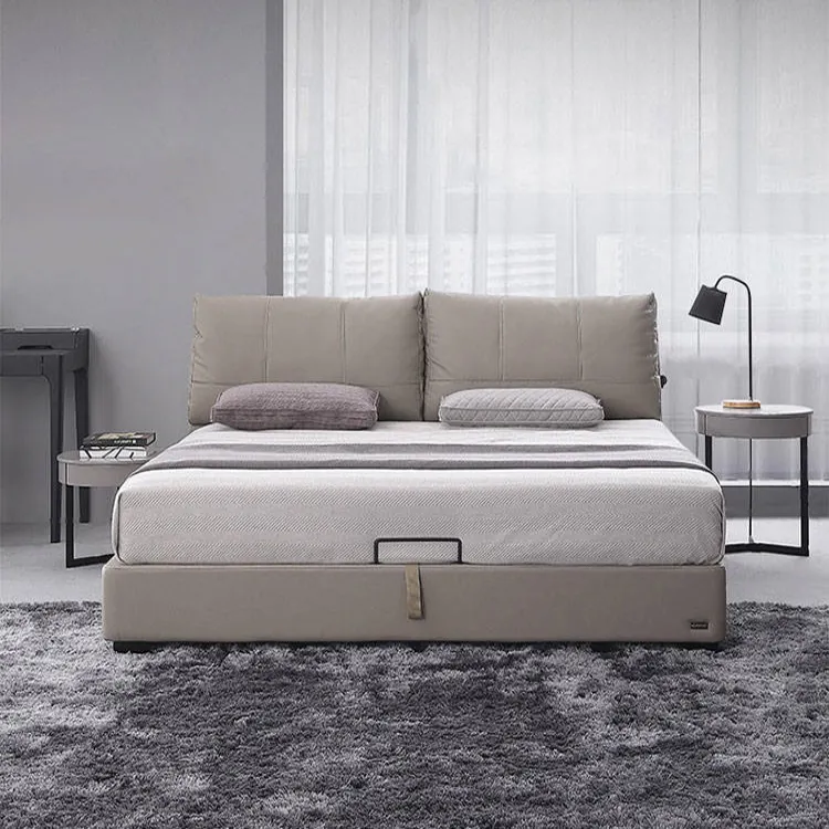 China manufacturer latest design bedroom furniture set queen size luxury double frame upholstery king size modern bed